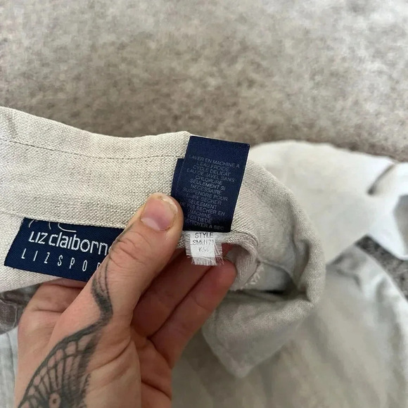 Liz Claiborne Liz Sport Womens 100% Linen Blazer Jacket Beach Boho Vintage Chic - Picture 9 of 11